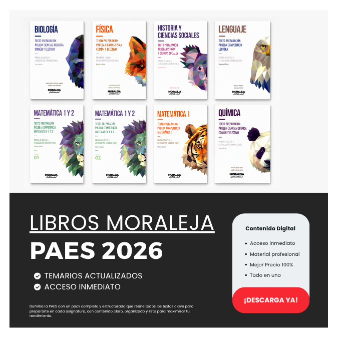Libros Moraleja PAES 2026 – Pack Completo por Asignatura